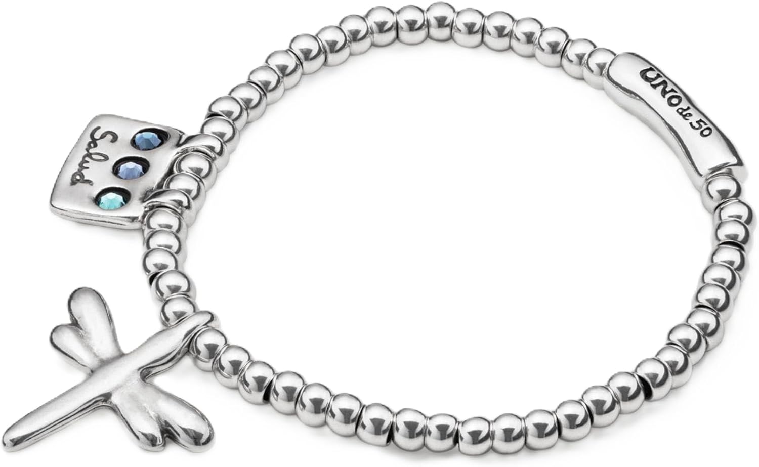 Detalle 2 de Uno de 50 Bracelet élastique plaqué argent – message Santé