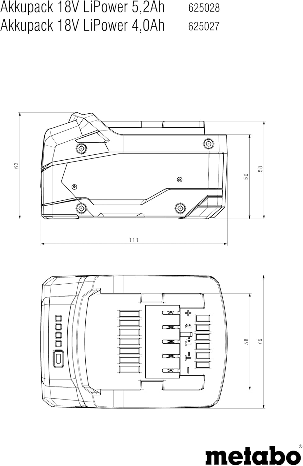 Detalle 2 de Batería Li-Power 18 V 5,2 Ah 625028000