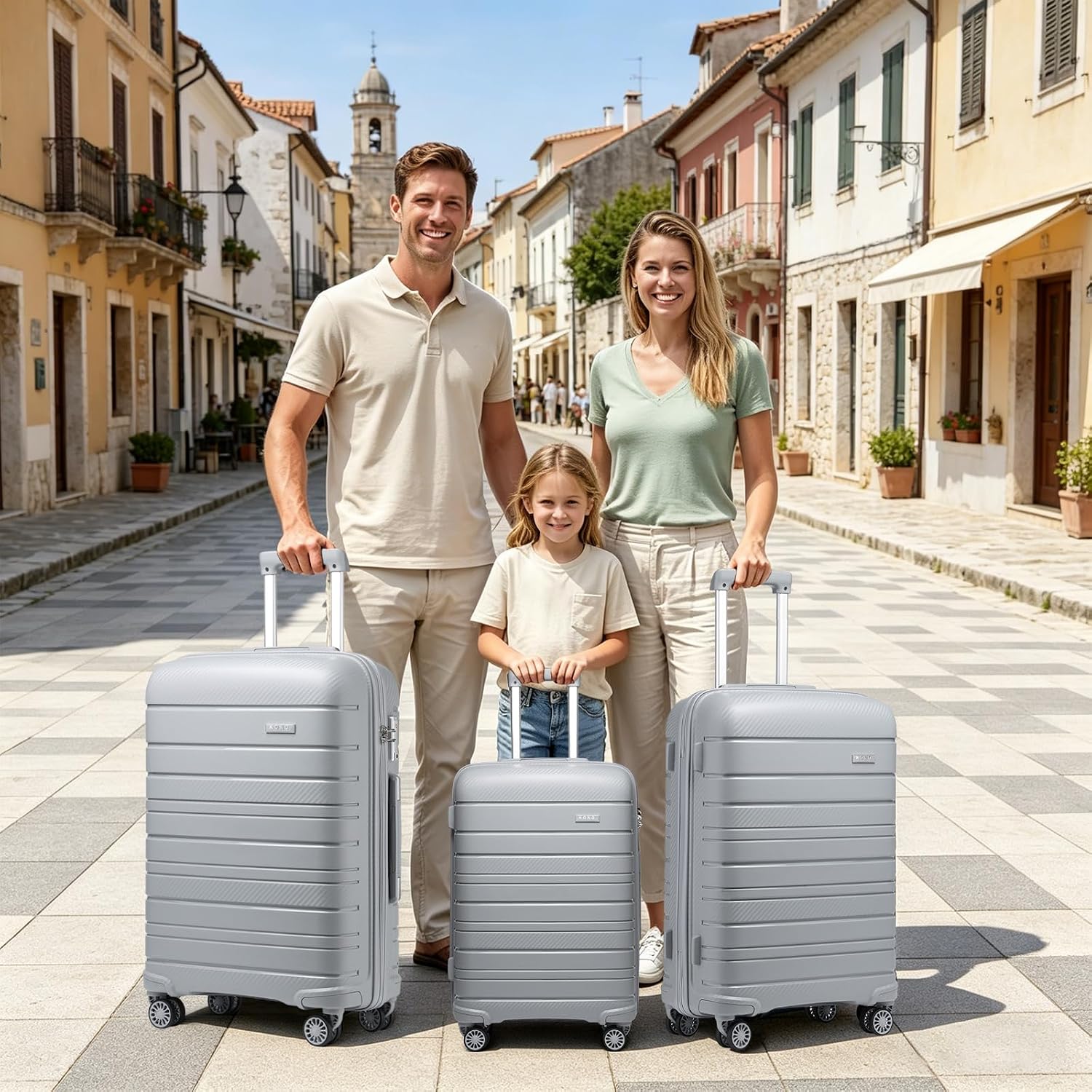 Thumbnail 6 de Kono Valige Media 24" Classic Medium PP Suitcase with TSA Lock and Spinner Wheels