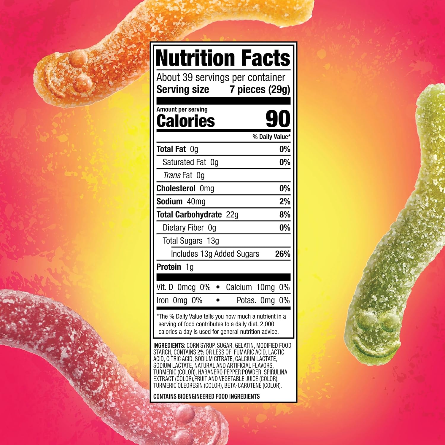 Detalle 2 de Trolli Spicy Crawlers Gummy Worms, 40 oz Resealable Bag with Three Habanero Flavors