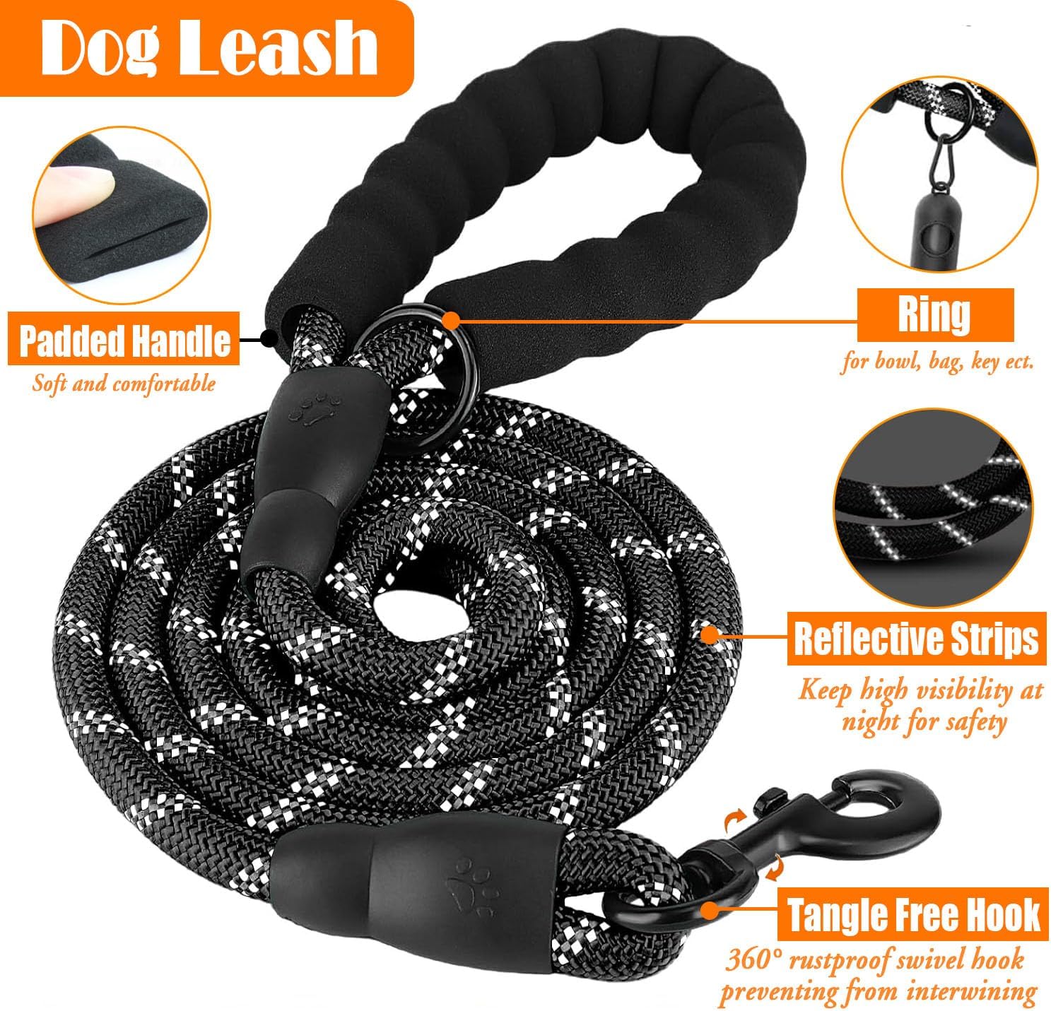 Detalle 1 de LOBEVE XHY-Harnesses-Black-L Dog Harness Set with Leash and Travel Accessories