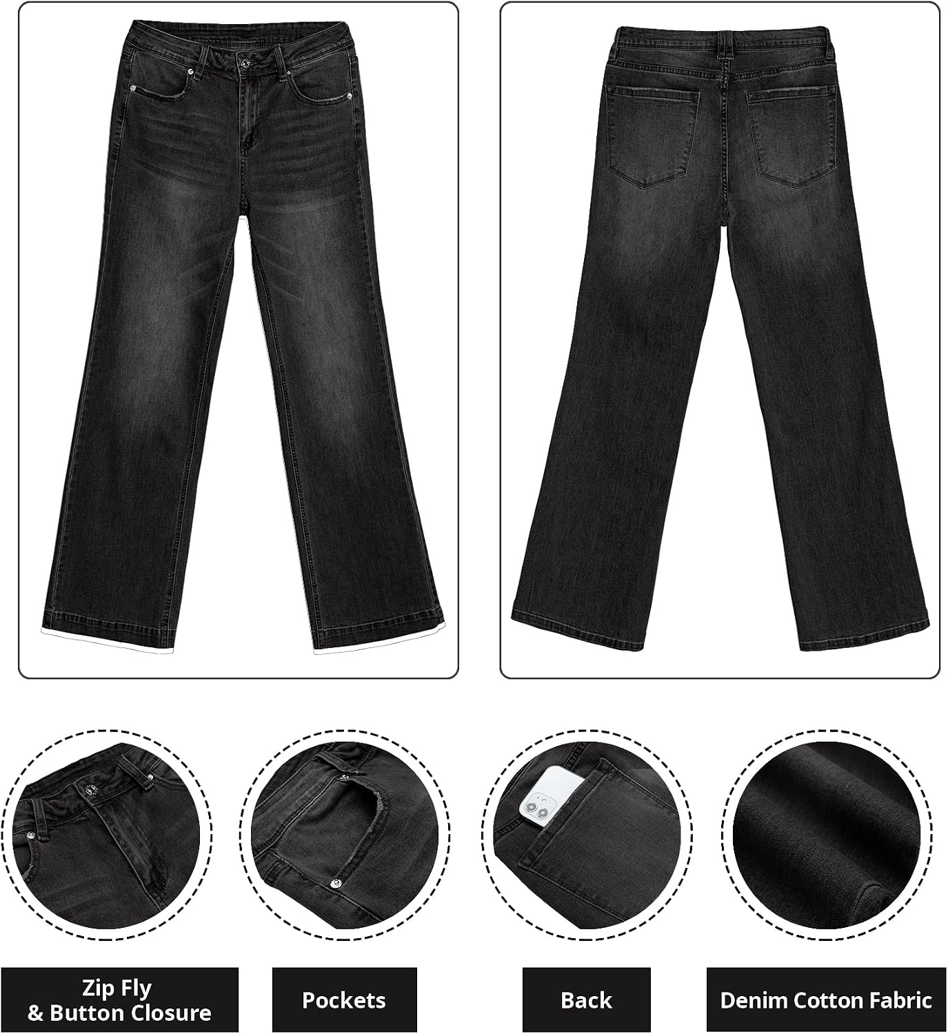 Detalle 2 de GRAPENT Women's Flare Jeans with 4 Pockets