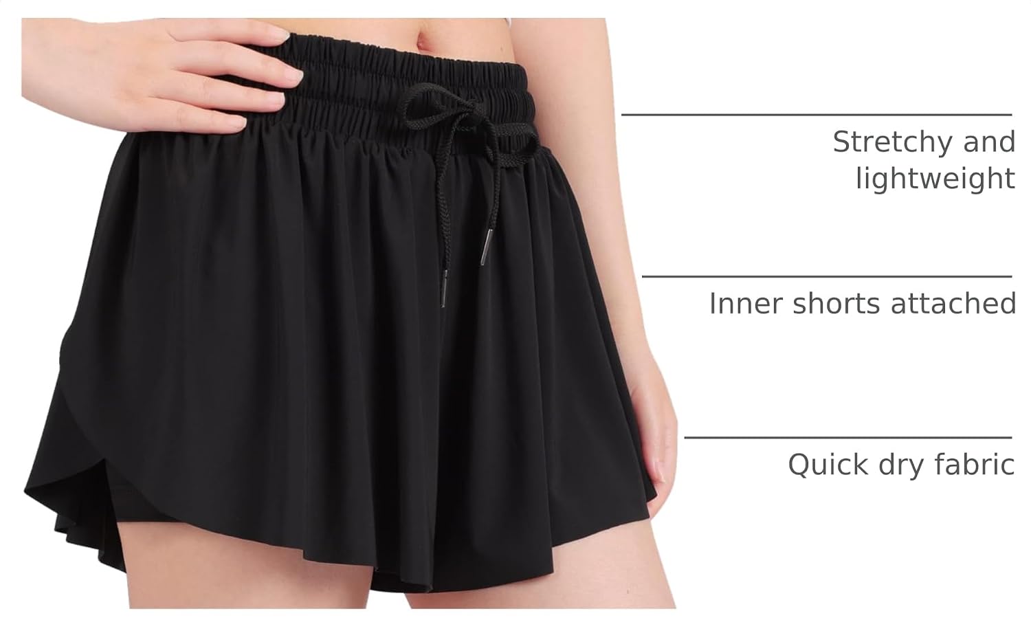 Detalle de Girls Flowy Shorts 2-in-1