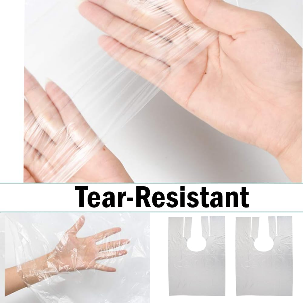 Detalle de Bhogmeg 100 Pcs Disposable Hair Capes 60 x 90cm – Waterproof Plastic Hairdressing Shawls