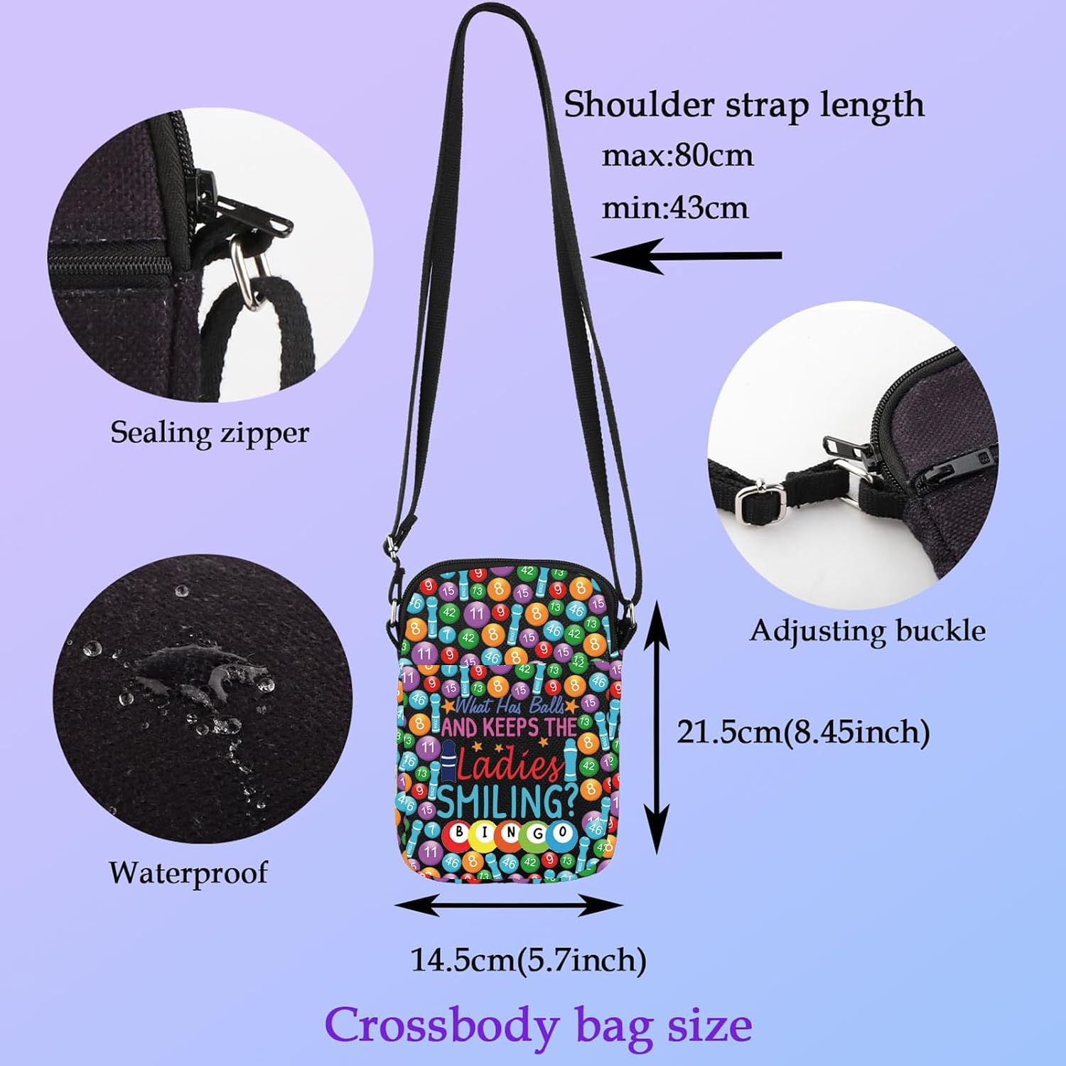 Detalle 1 de AATOP Bingo Crossbody Bag 8.45in