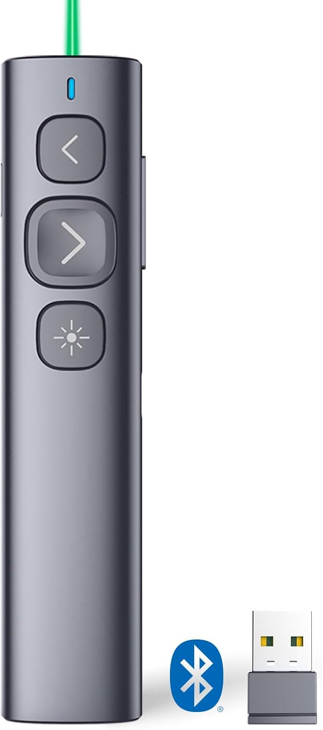 Detalle de Norwii N95 Presentation Clicker with USB-A&C Receiver: Practical wireless presenter for larger rooms