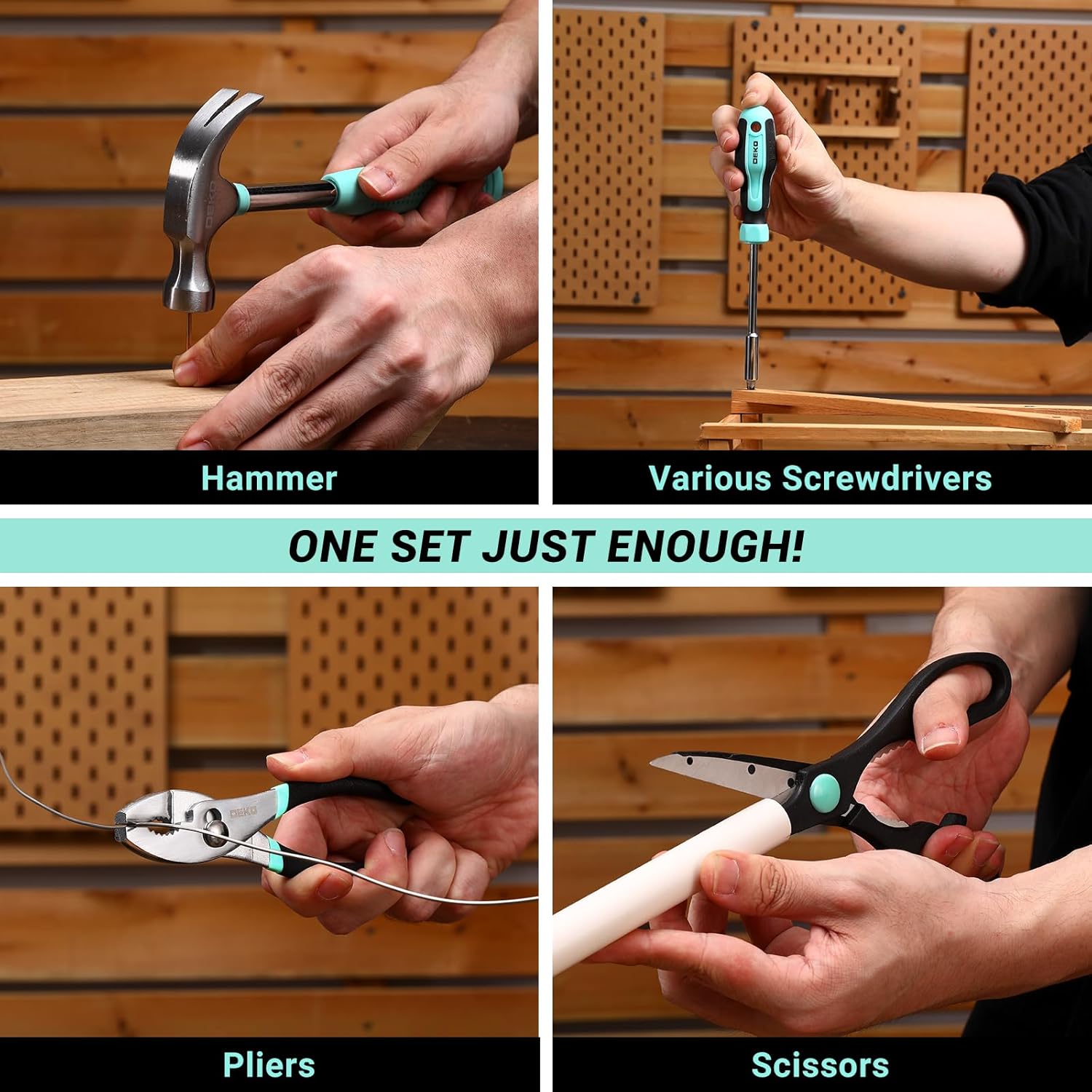 Thumbnail 3 de DEKO 62-Piece Tool Kit Tool Set in Moulded Plastic Box for Home Repair & DIY