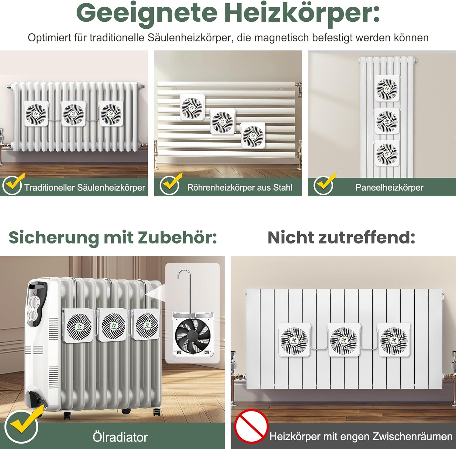 Detalle de EcoCalm Heizkörperventilator mit Thermostat 2025