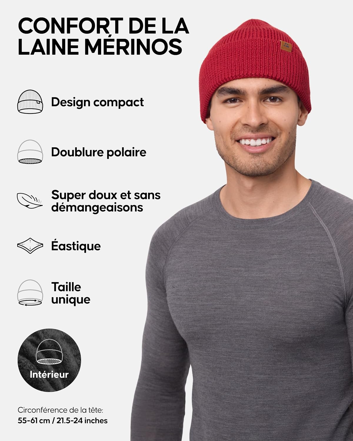 Thumbnail 1 de DANISH ENDURANCE Bonnet mérinos Taille unique 🧣