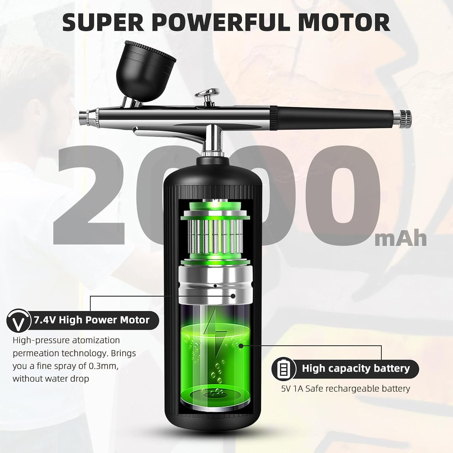 Detalle de Airbrush-Kit mit Kompressor, 2 in 1