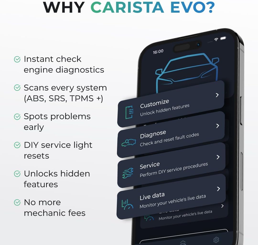 Thumbnail 1 de Carista EVO Bluetooth OBD2 Scanner: DIY Car Diagnostics with Optional Advanced Features