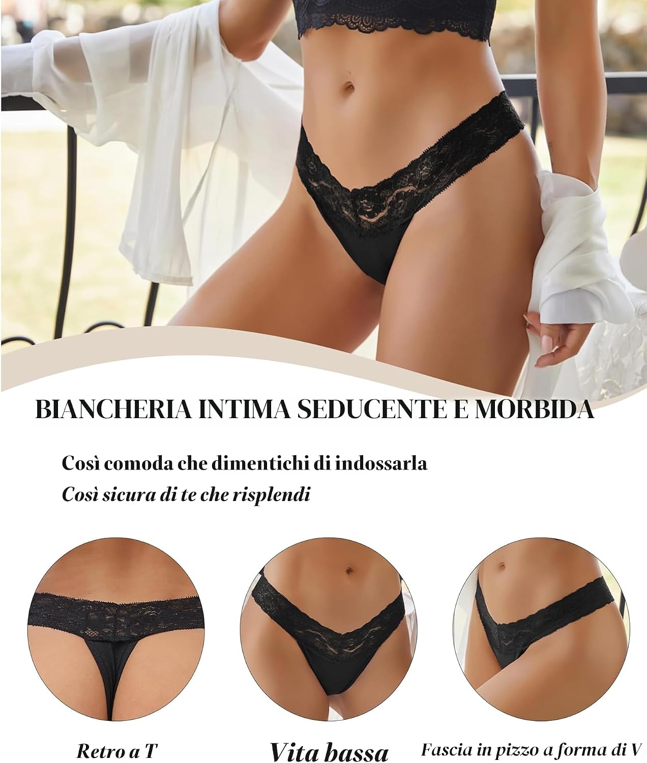 Detalle de BeReady Perizoma Donna Cotone Seducente – Mutande Brasiliana in Cotone