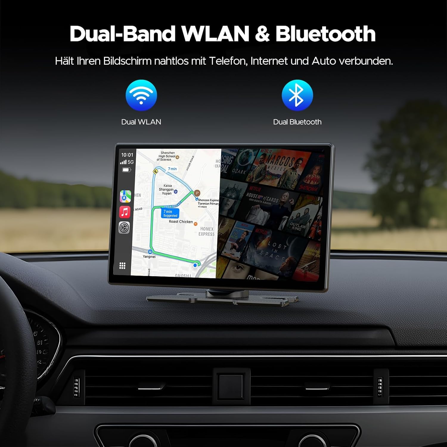 Thumbnail 4 de Volam schermo CarPlay 9 pollici per auto