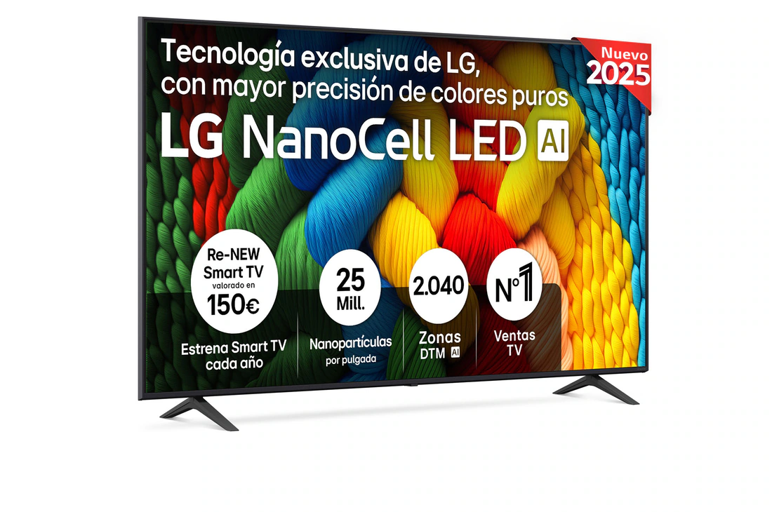 Detalle de LG NANO80 75" NanoCell 4K 2025 — Smart TV