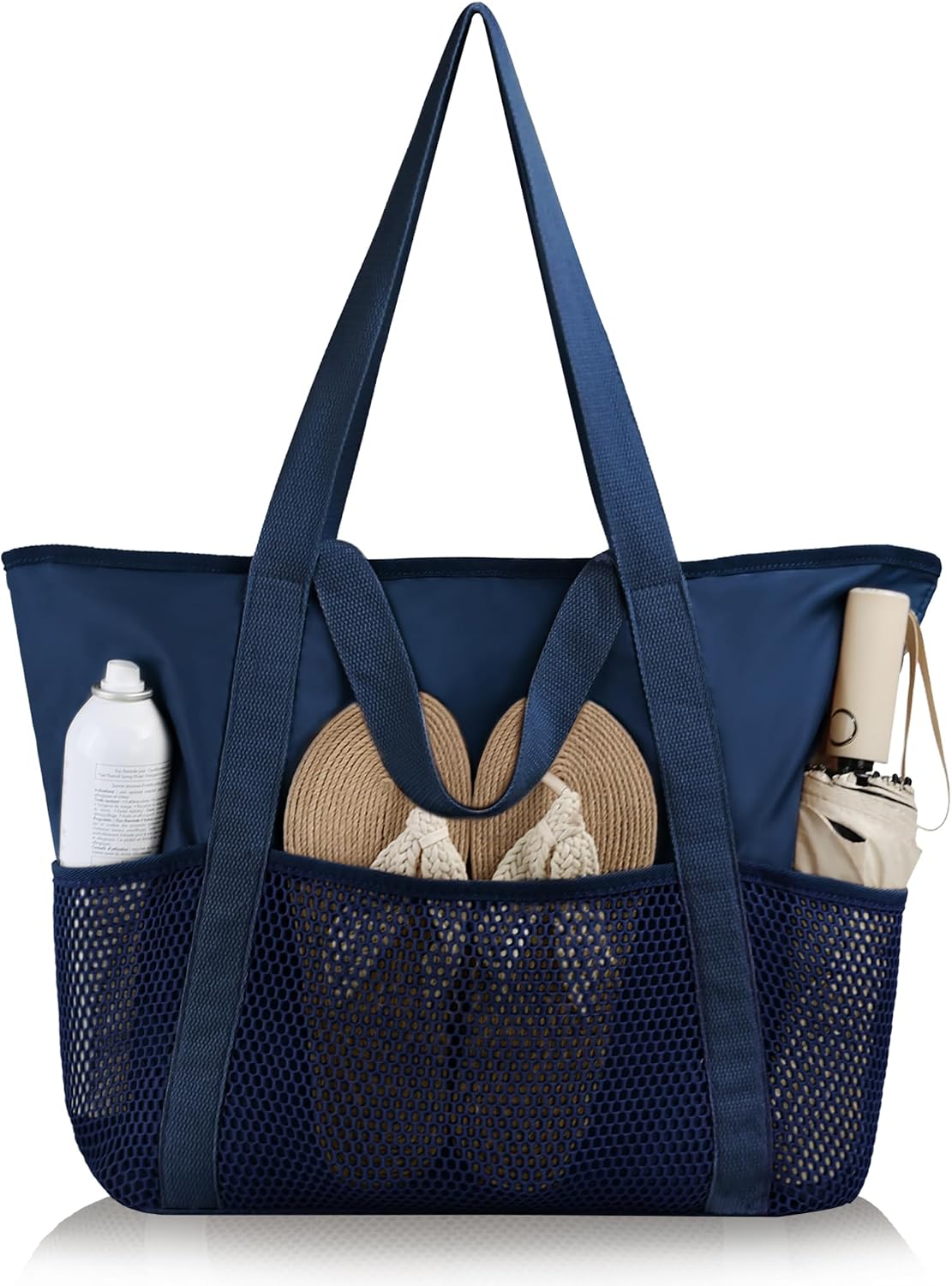 Detalle de HOMESPON Strandtasche Damen mit Reißverschluss – Großes, wasserdichtes Mesh Badetasche für Familien