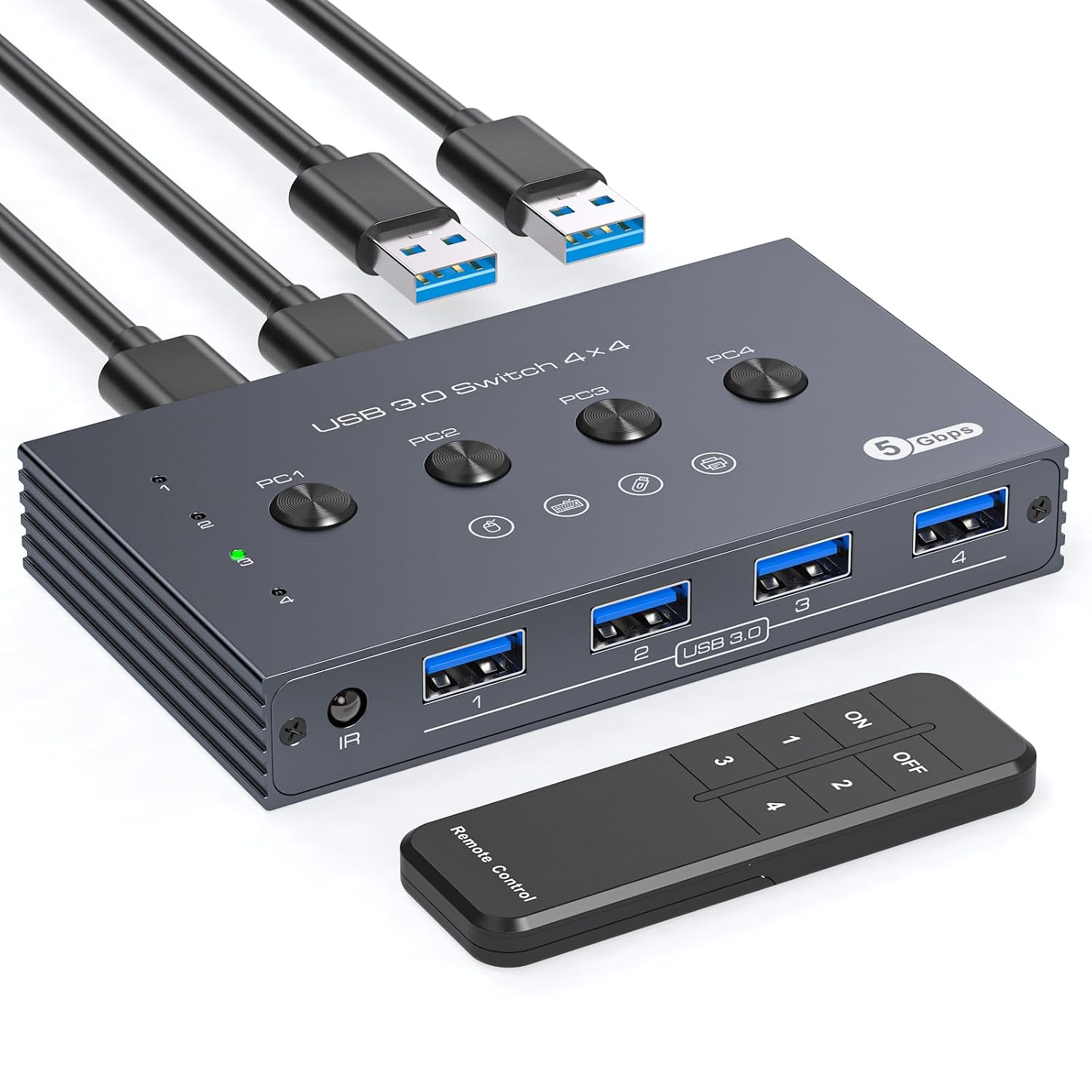 Detalle de USB 3.0 switch for four computers