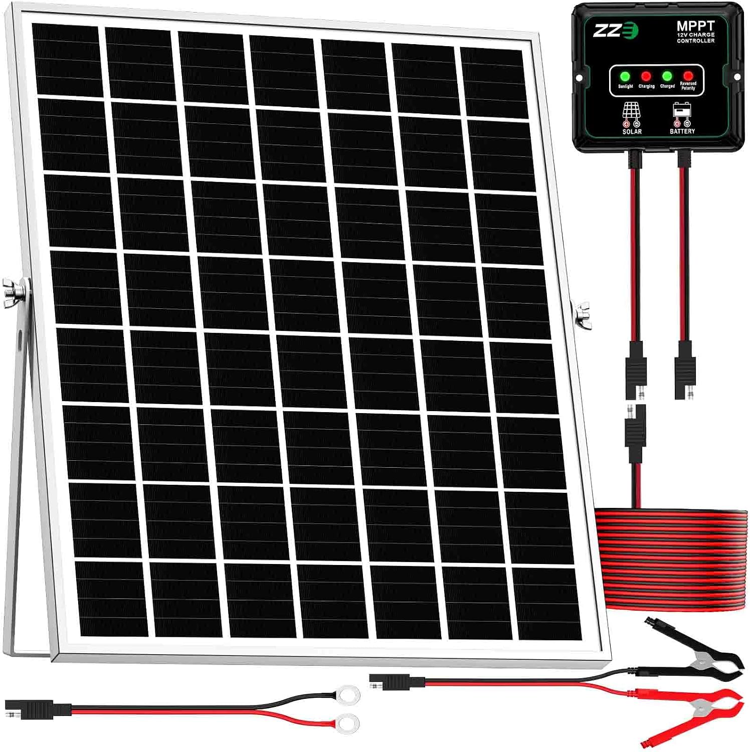 Detalle de ZZE ZZE_SBC_20 20W 12V Solar Battery Charger with MPPT and IP68 Protection