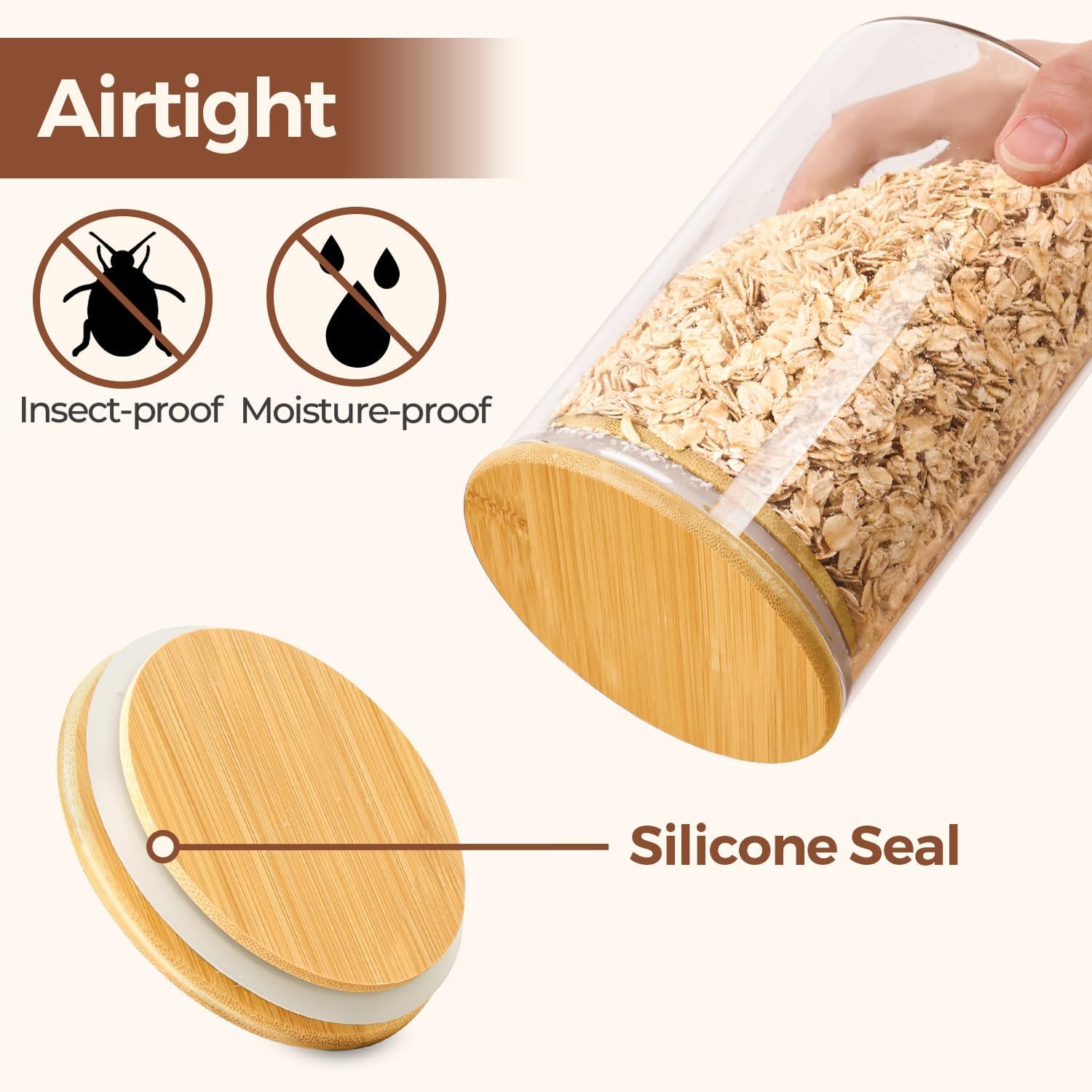 Thumbnail 6 de ComSaf 1 Qt Glass Storage Containers 🥫