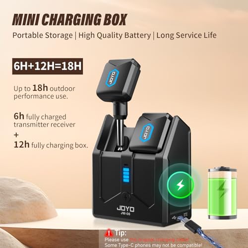 Detalle 2 de JOYO JW-06 5.8GHz Wireless Guitar System with Charging Case and 4 Channels