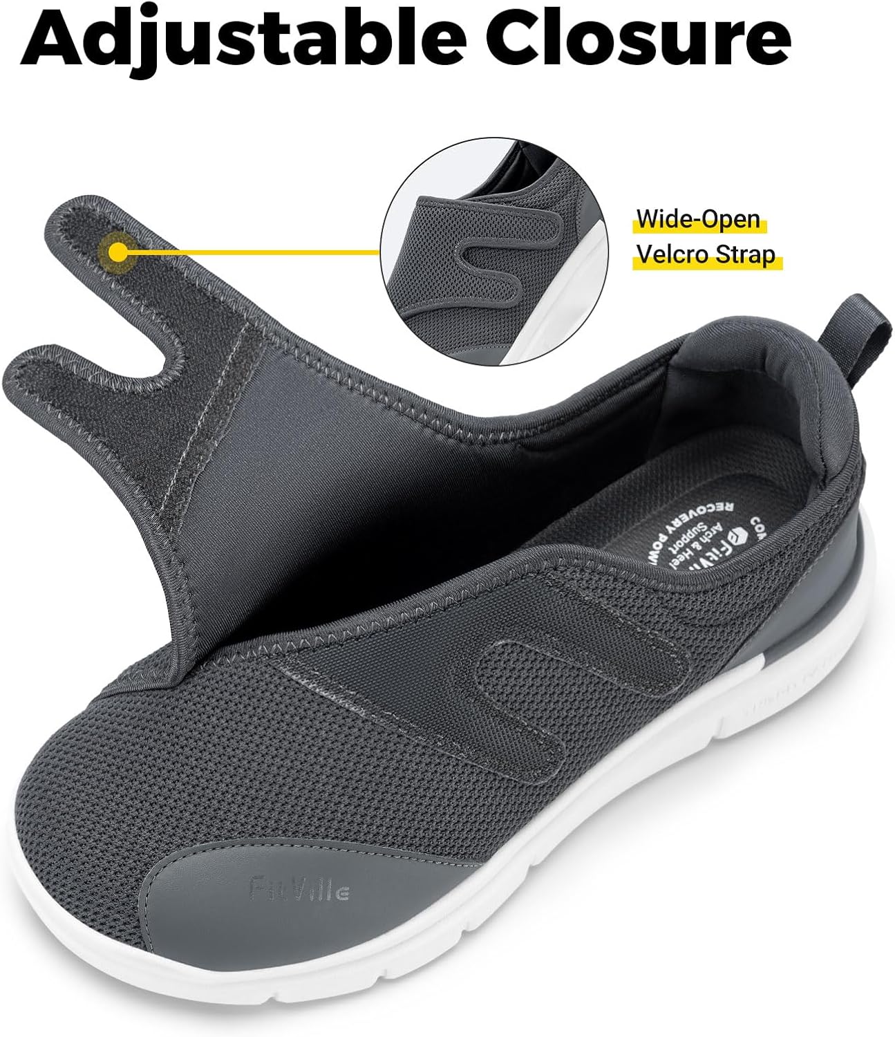 Thumbnail 2 de FitVille Scarpe Diabetici da Uomo Extra Large: comfort e supporto per piedi gonfi e neuropatia