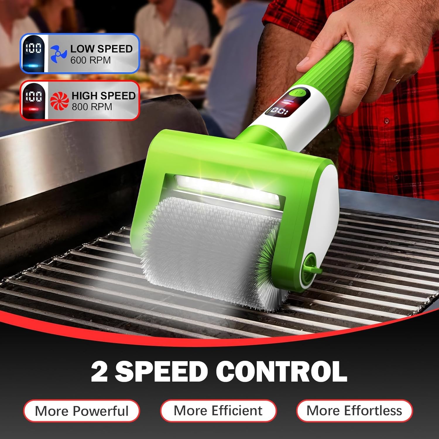 Thumbnail 1 de VYTOOV Electric Grill Brush — 2-Speed LED-Illuminated Grill Cleaner with 2 Replaceable Heads