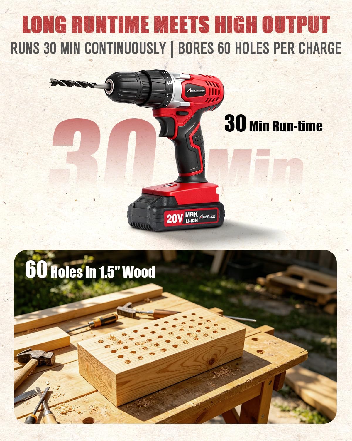 Thumbnail 1 de AVID POWER Cordless Drill 20V
