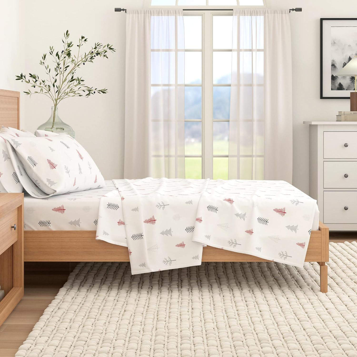 Thumbnail 5 de Great Bay Home komplet pościeli flanelowej King z tureckiej bawełny, 4-częściowy