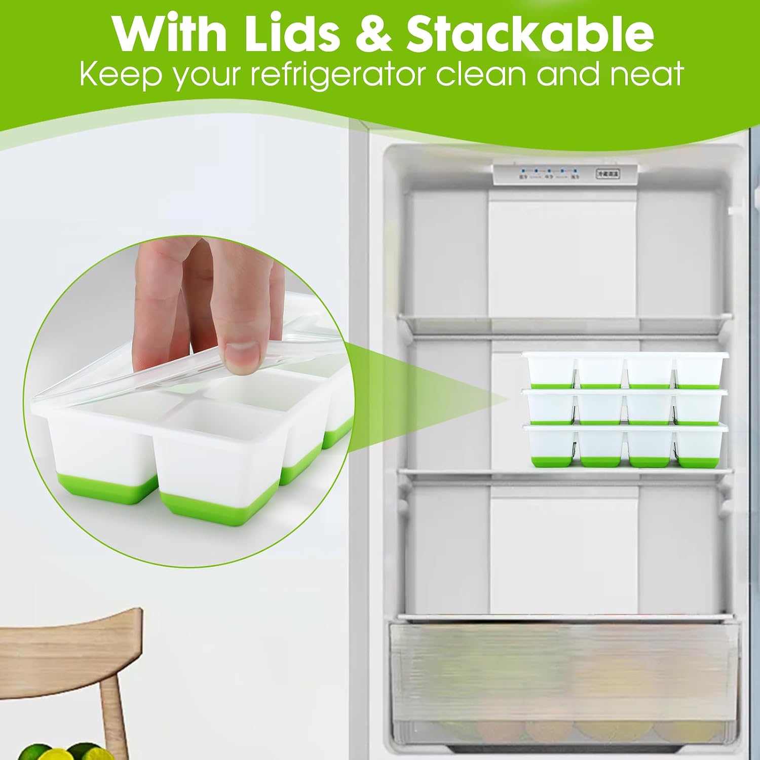 Thumbnail 4 de Sinnsally Silicone Ice Cube Trays 3‑Pack