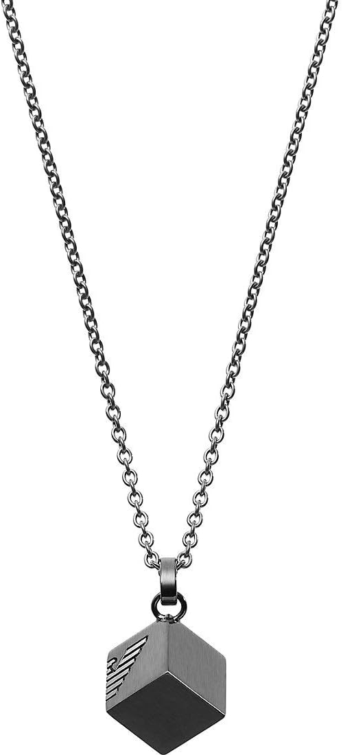 Thumbnail 5 de Emporio Armani Herren-Edelstahl-Kette mit Karabinerverschluss-Anhänger, zweifarbig matt