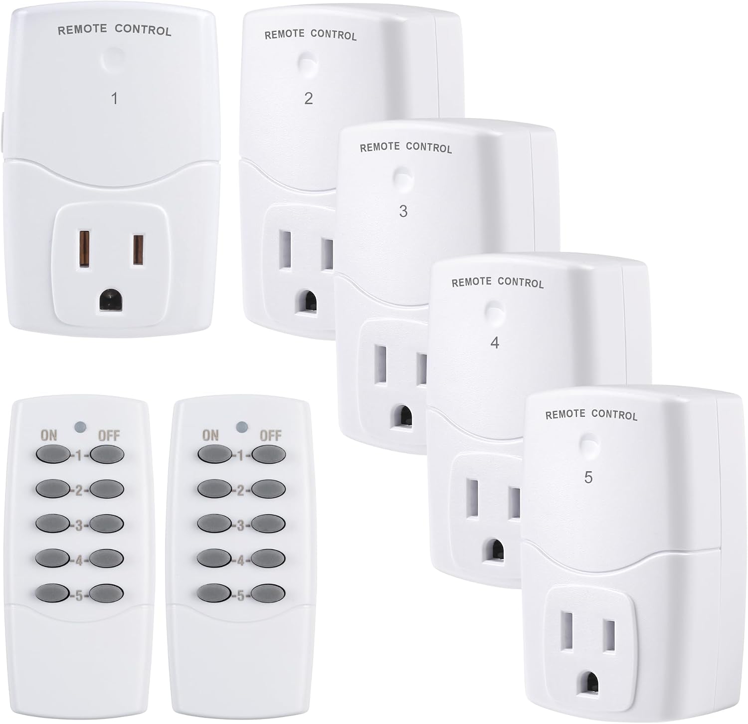 Detalle de BN-LINK U116R-2-5 Wireless Remote Outlet Switch, 5 Outlets, 2 Remotes