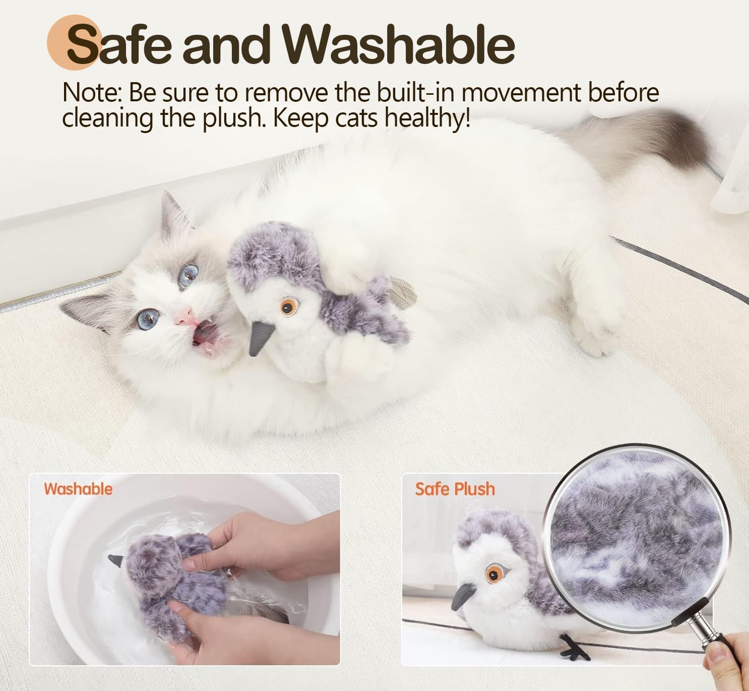 Thumbnail 3 de Migipaws Rechargeable Flapping Bird toy for cats 🐱