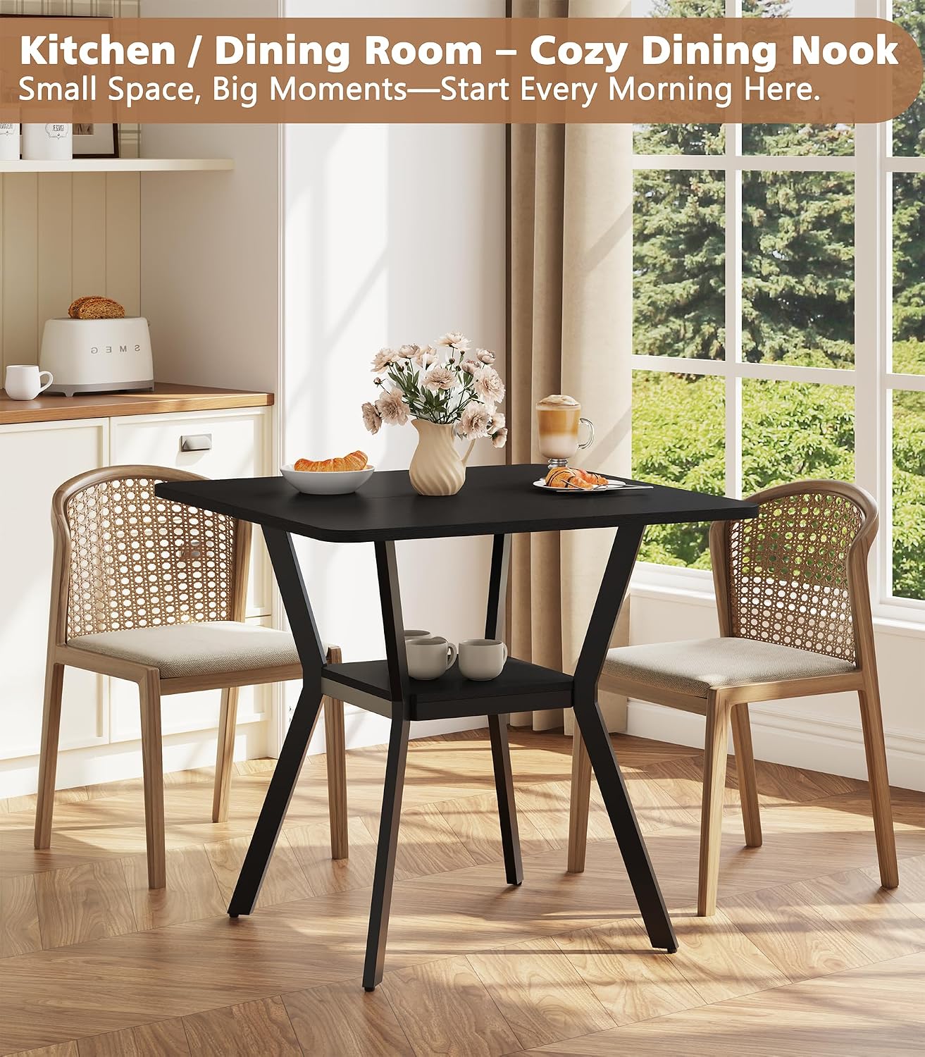 Detalle 2 de MECHYIN Dining Table, 31.5-Inch Square