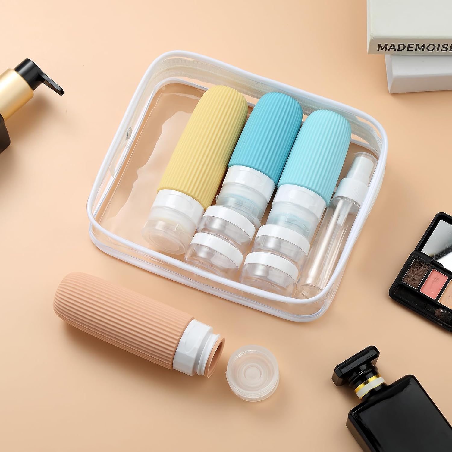 Detalle de Mrsdry Travel Bottles for Toiletries – 16 Pack Silicone Set