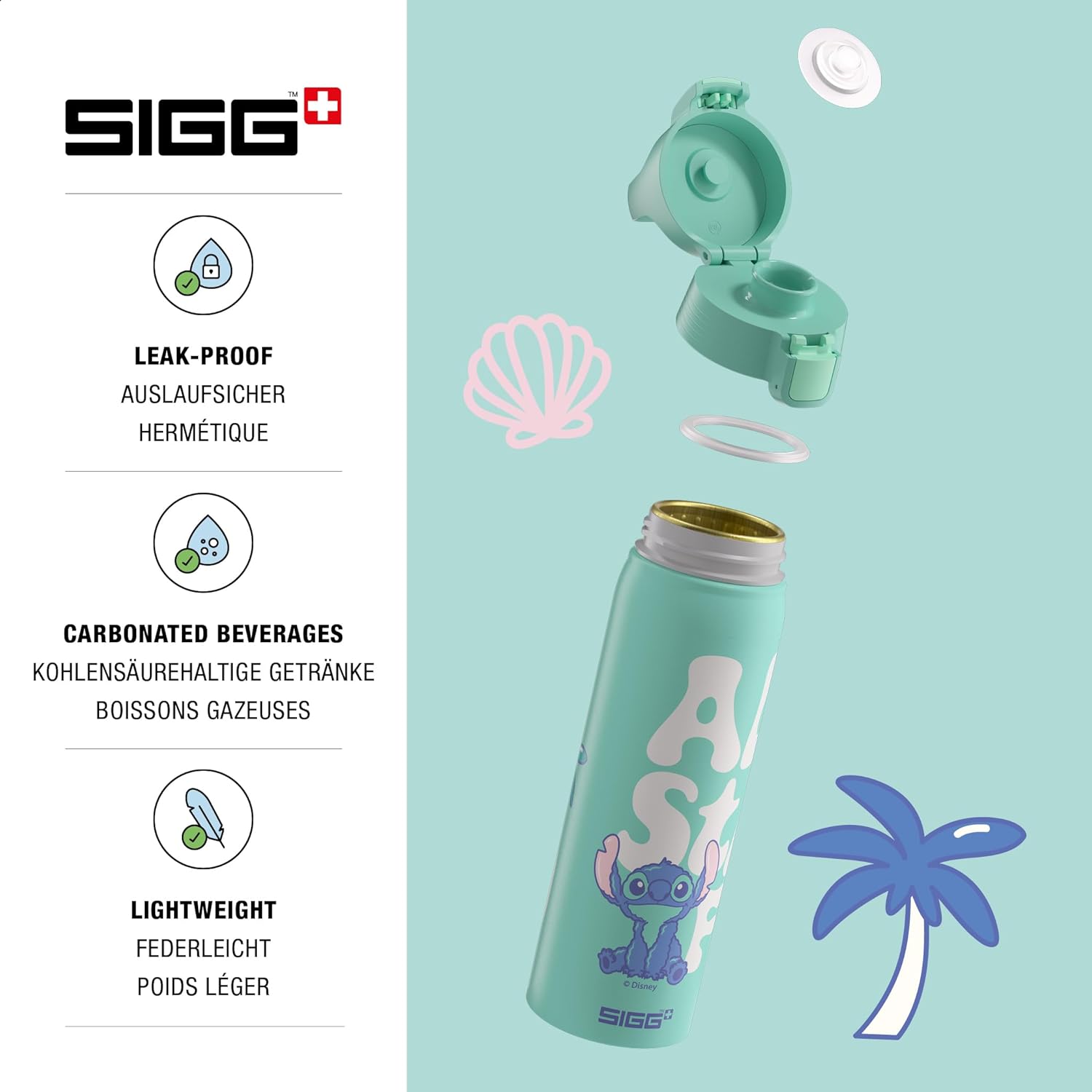 Thumbnail 2 de SIGG Alu Trinkflasche WMB One Disney Lilo & Stitch (0,75 l) – auslaufsicher, für Kohlensäure geeignet