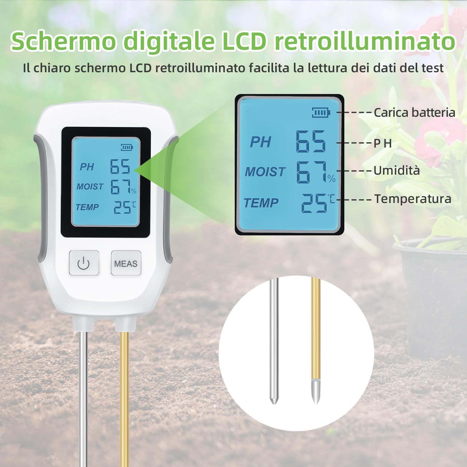 Thumbnail 2 de Tolesum 3 in 1 Misuratore del Suolo 3-5" 📏🌱