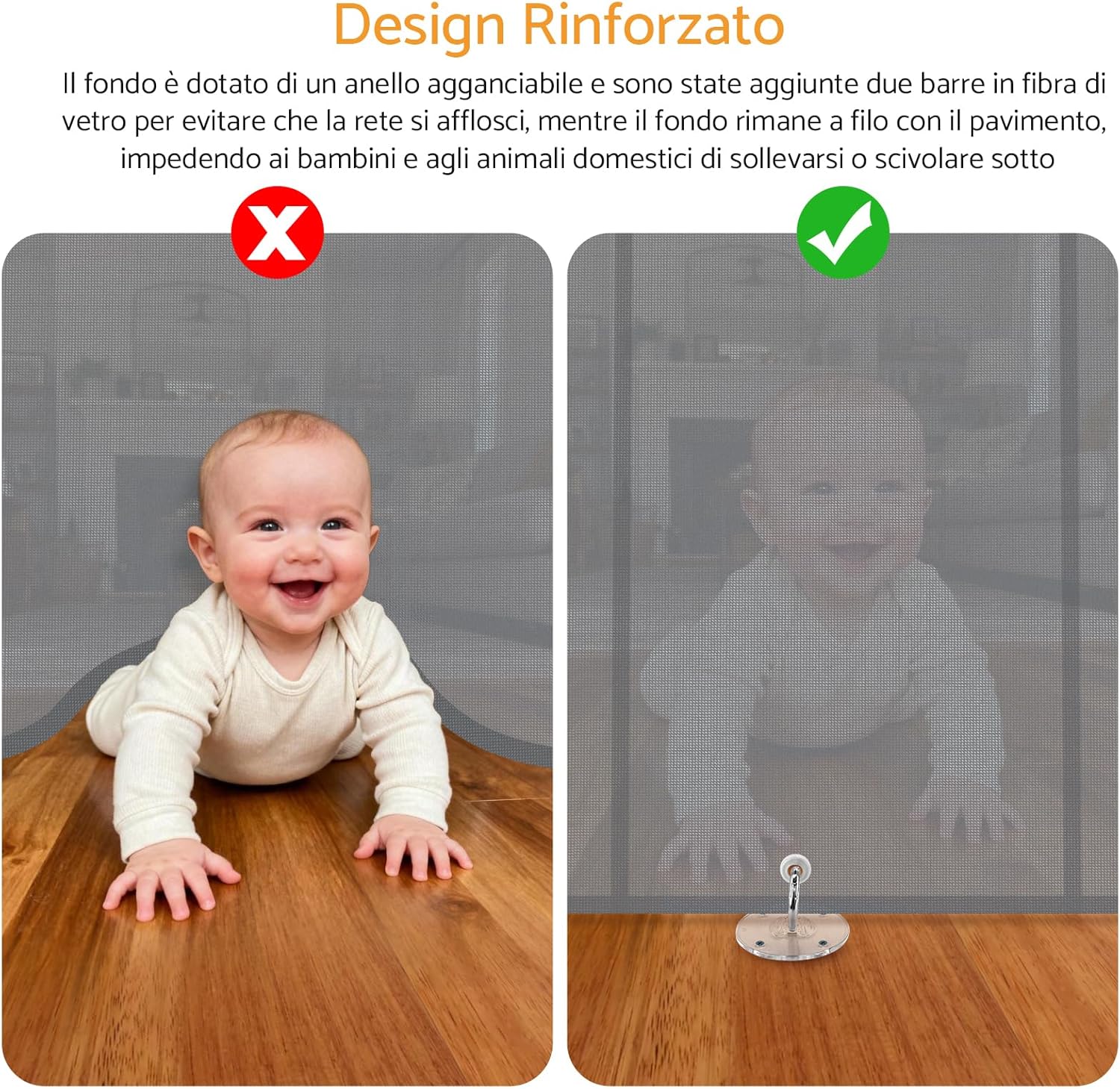 Thumbnail 2 de Maxetodo Cancelletto di Sicurezza Estensibile: barriera retrattile robusta per bambini e animali (0–140 cm)