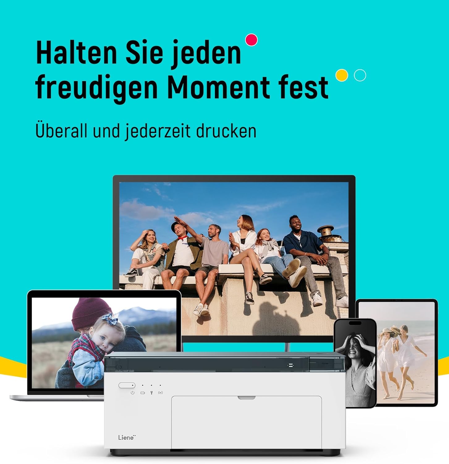 Thumbnail 2 de Liene Amber M200 Smartphone-Fotodrucker (10×15 cm) mit wiederaufladbarem Akku, WiFi & Farbsublimation