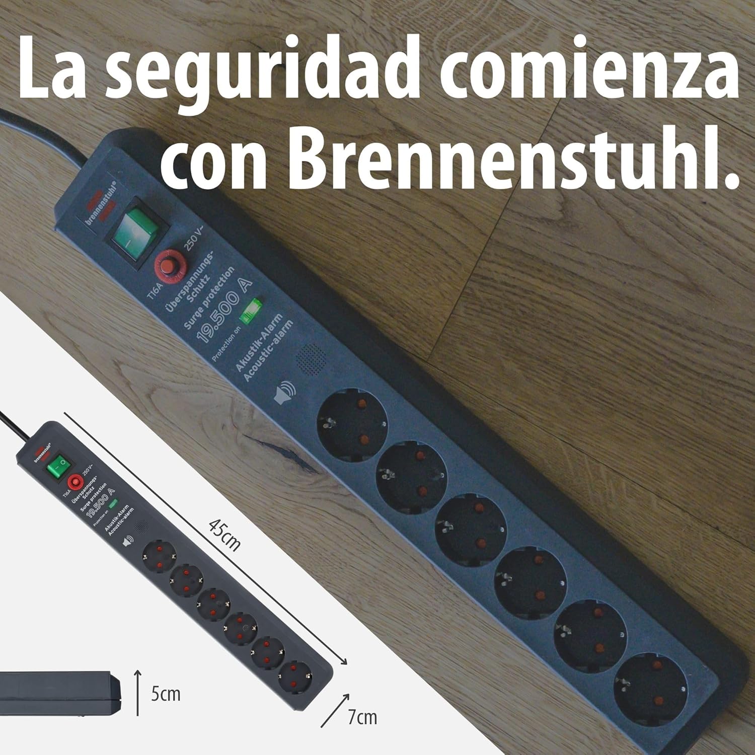 Thumbnail 6 de Brennenstuhl Secure-Tec regleta 6 tomas 3 m