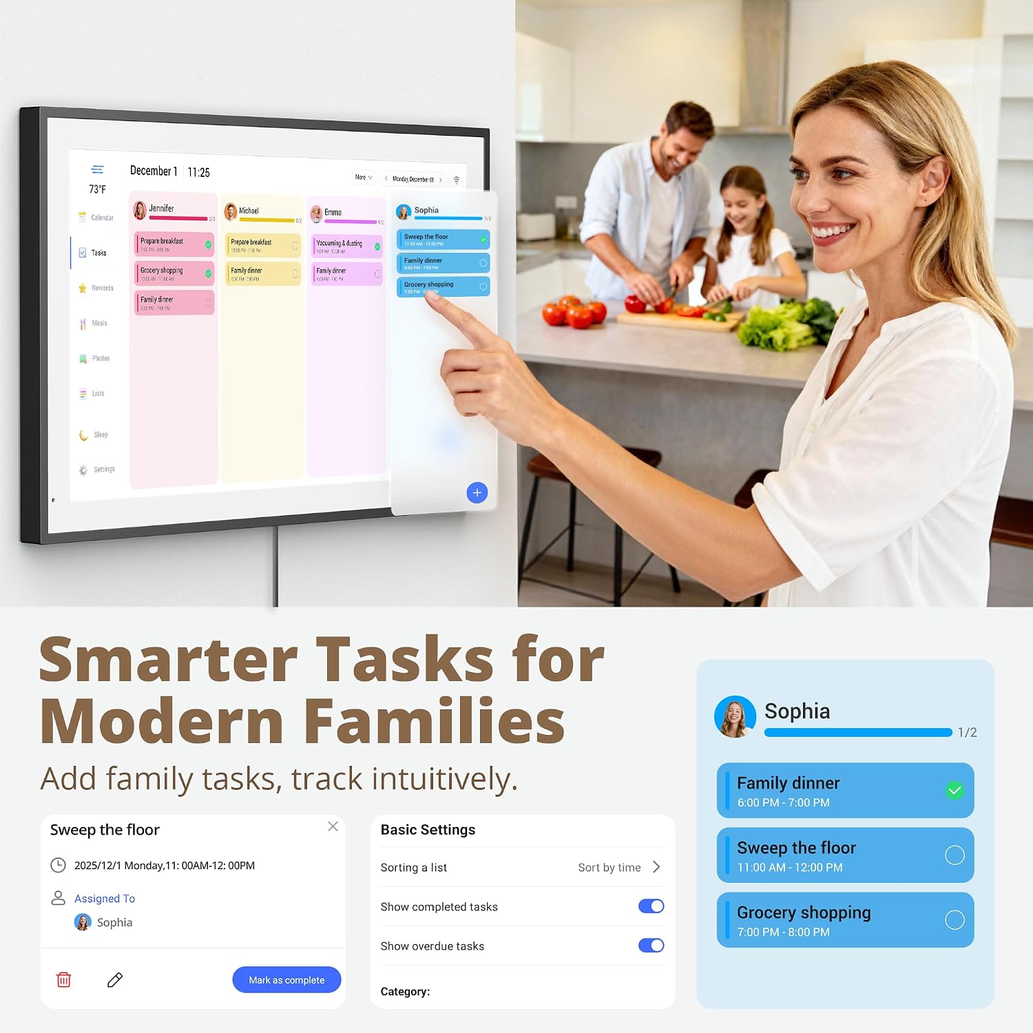 Detalle de Dragon Touch 21.5 Zoll Digitaler Kalender Wand – Familienplaner mit Touchscreen, 32 GB Speicher