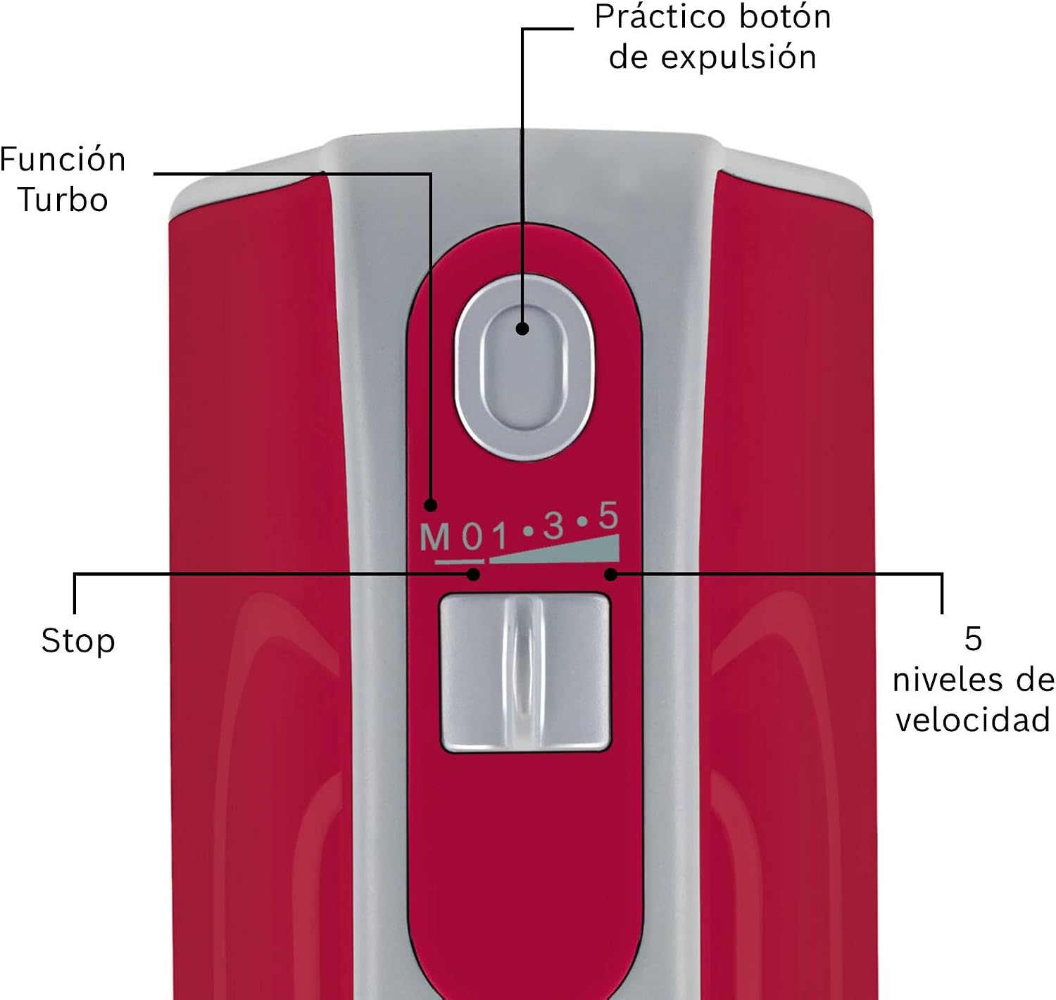 Thumbnail 2 de Bosch Batidora Styline MFQ40303 500W roja