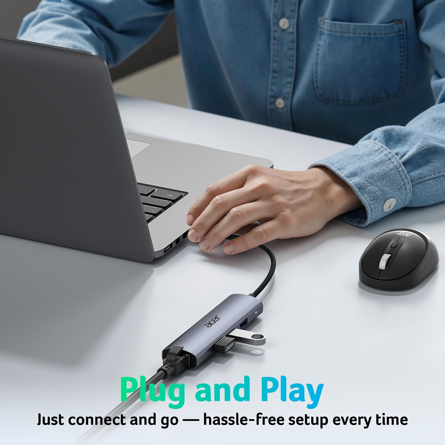 Thumbnail 5 de Acer USB-C Ethernet Adapter & USB Hub with 3x USB 3.0 Ports and 1Gbps RJ45