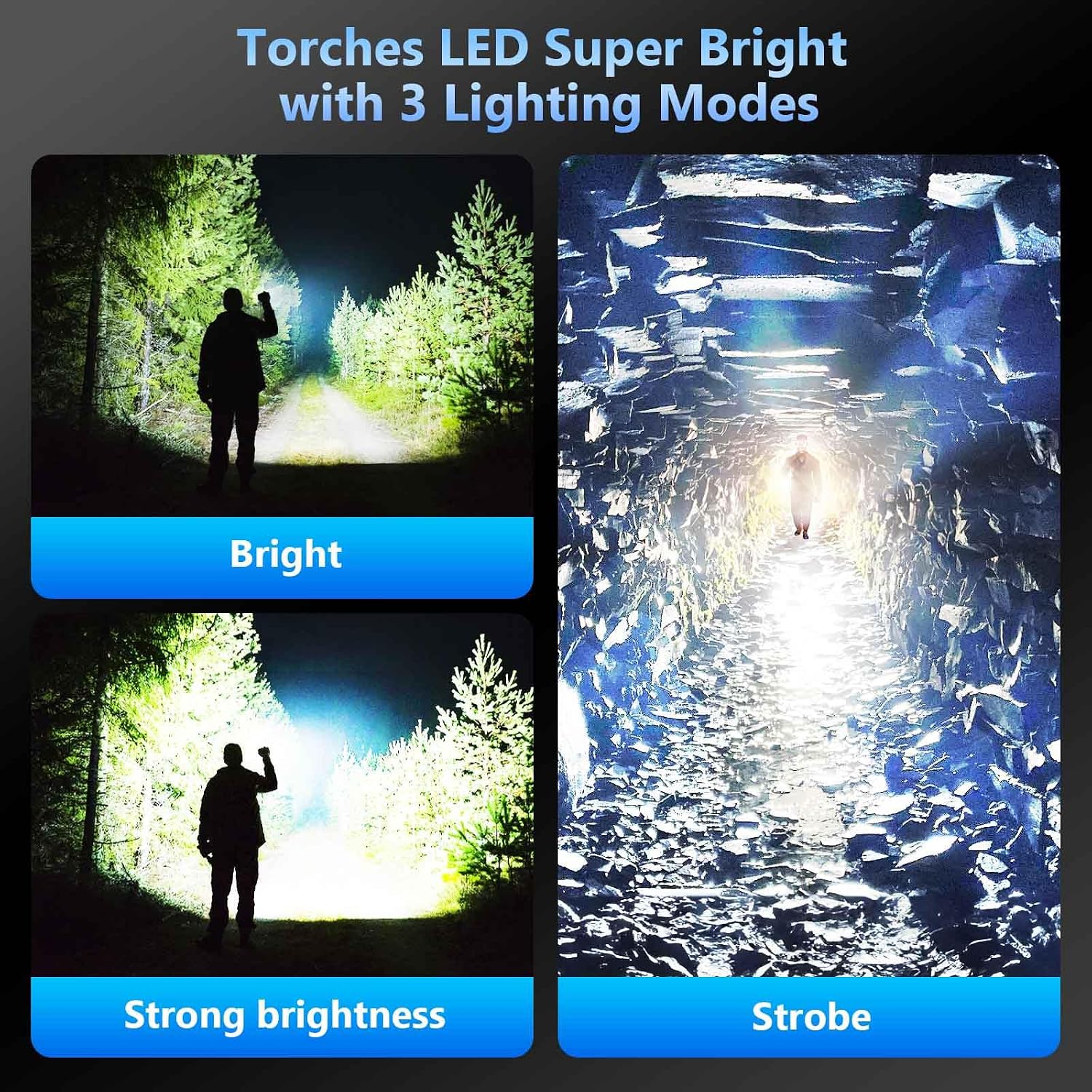 Detalle 1 de Jayxinli LED Torch 500000 Lumen for Camping