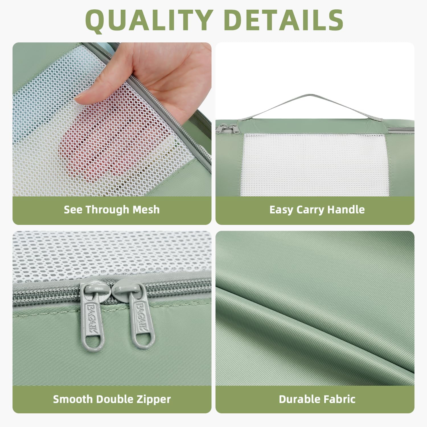 Thumbnail 3 de BAGAIL 8‑Piece Packing Cubes Set – Matcha Green