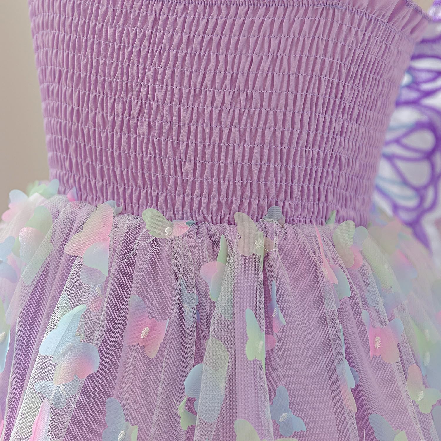 Thumbnail 4 de NNJXD Baby Girl Rainbow Tulle Dress: Fairy Butterfly Party Outfit for Toddlers