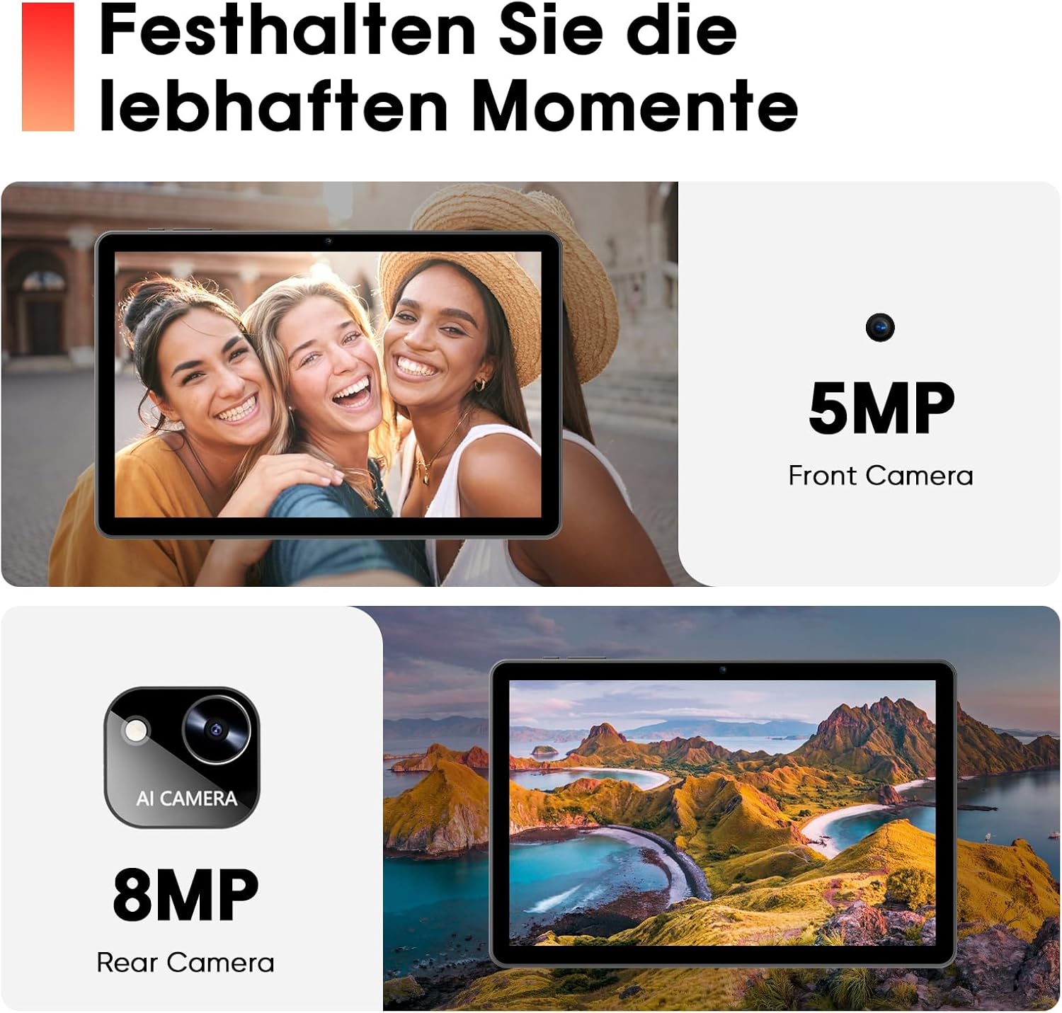 Thumbnail 3 de Raemond Android-Tablet 2026 – 10,1 Zoll, Tastatur, Stylus, Maus & Hülle, Widevine L1, Octa-Core