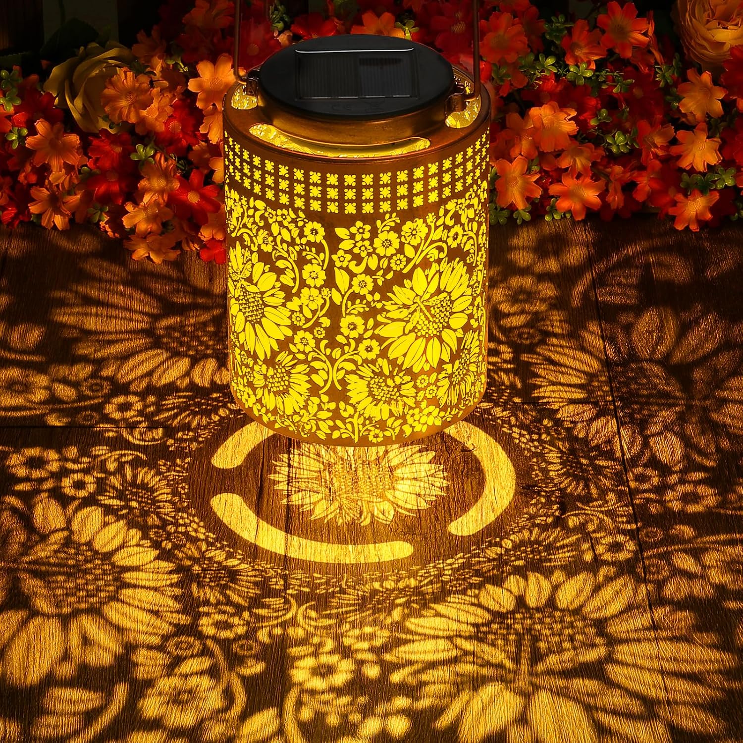 Detalle de ZKLiLi Sunflower Solar Lanterns Outdoor Waterproof Hanging Solar Lights