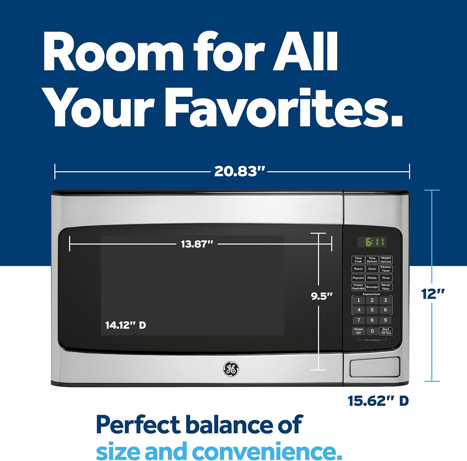 Detalle 2 de GE Countertop Microwave, Stainless Steel