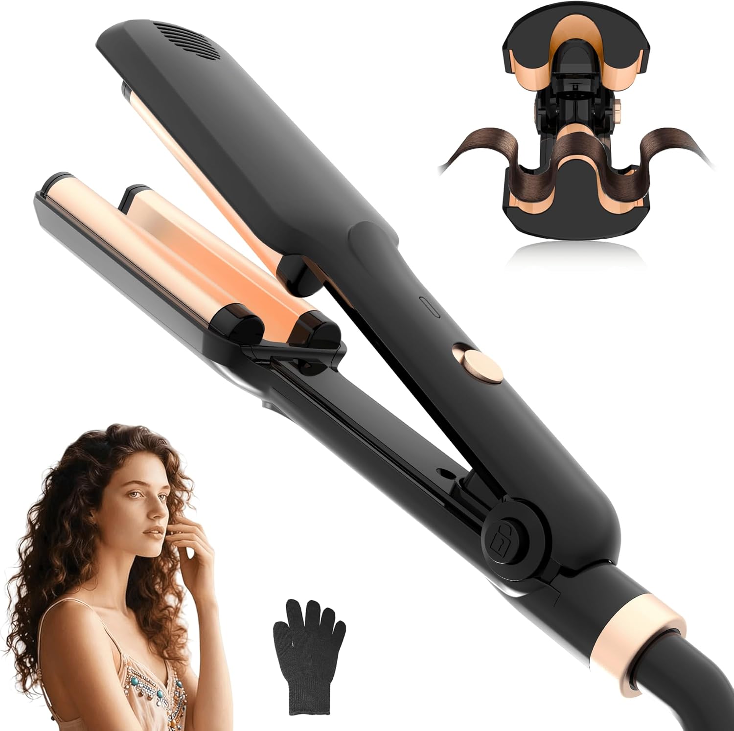 Detalle de UKLISS Hair Waver - Pro Mini Crimper for Mermaid Waves