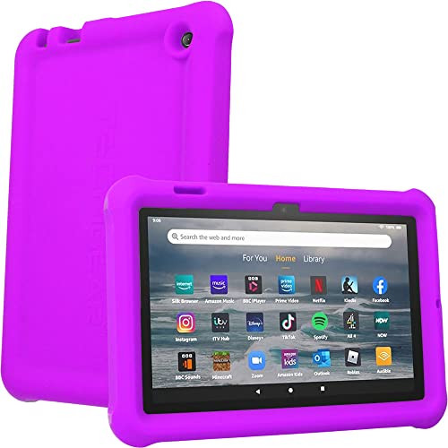 Detalle de TECHGEAR Bumper Case with Screen Protector for All-New Amazon Fire 7" (2022, 12th Gen) – Purple