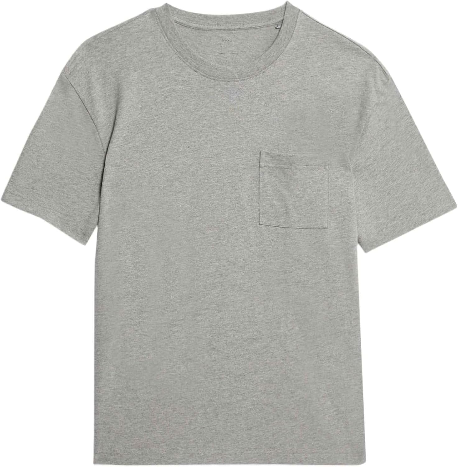 Detalle de Marks & Spencer T-shirt van puur katoen met borstzak, losse pasvorm en ronde hals